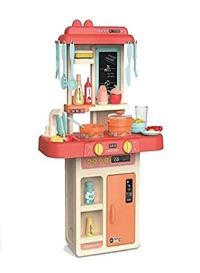 Brighterbee Girl's Plastic Little Chef Kitchen Set Toys with Realistic Lights & Sounds & Kitchen Accessories (3 Year Old, 42 Pieces, Multicolour) - Image 1